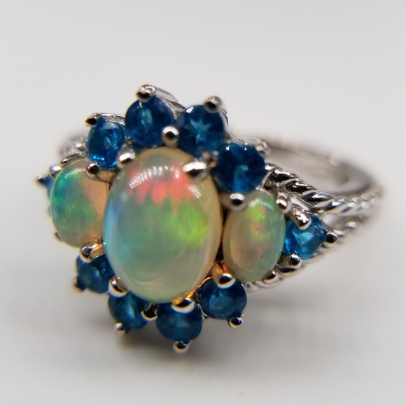 Ethiopian Wela Opal Malgache Apatite. Ring.